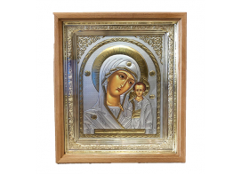 Икона в деревянном окладе 16*20 см Казанская Божья Матерь