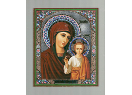 Икона Казанская Божья Матерь на планшете (Тиль)